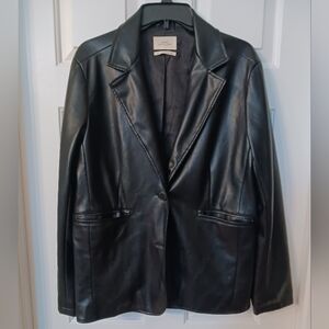 Mens Size S Urban Outfitters Soft and Buttery Faux Black Leather Button Jacket
